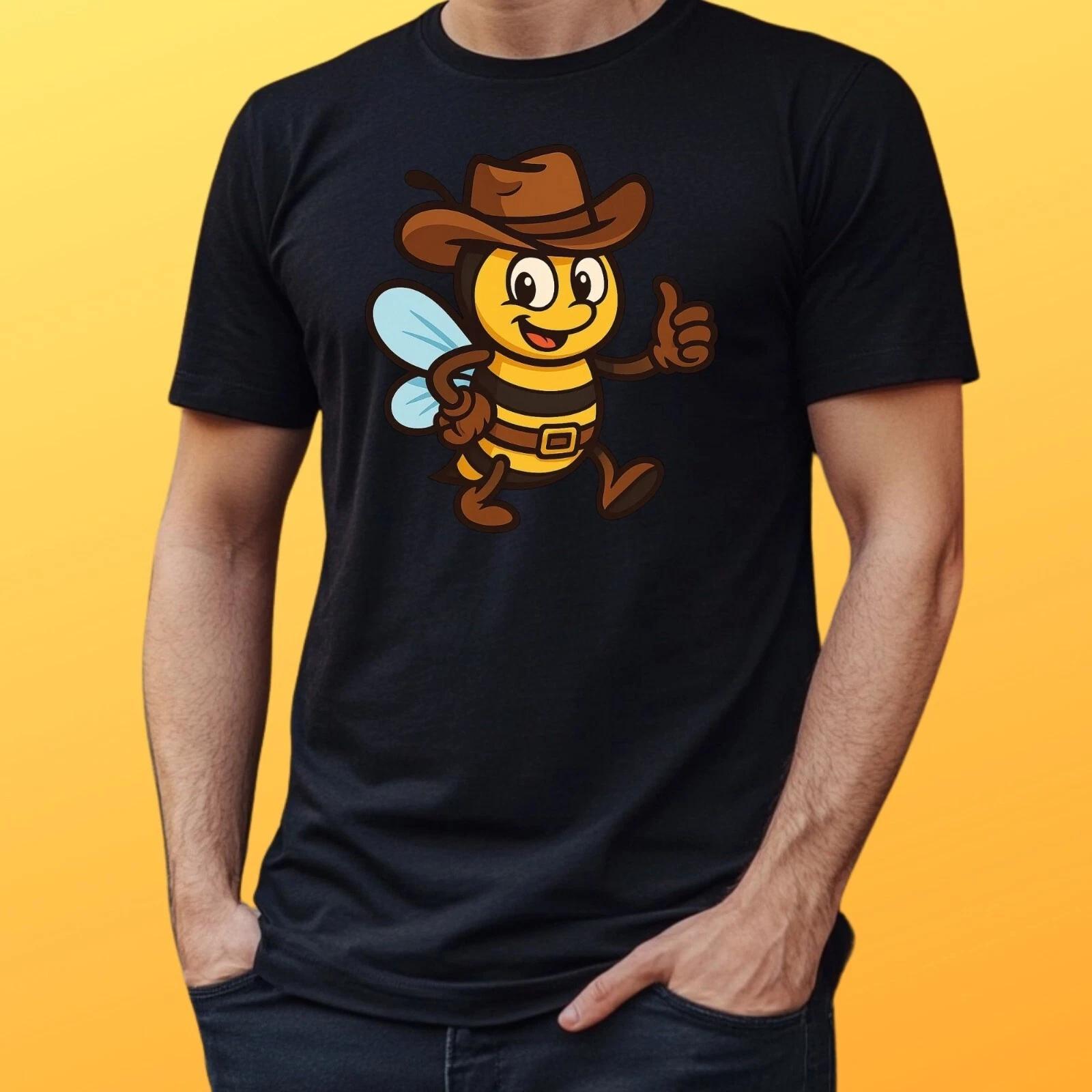 T-Shirt Herren Cowboy Biene Motiv Baumwolle Größe S bis 5XL XXXL