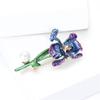 Vintage Irises Flower Brooch Elegant Enamel Jewelry Accessory For Women Men Casual Outfit Party Wear Gift
