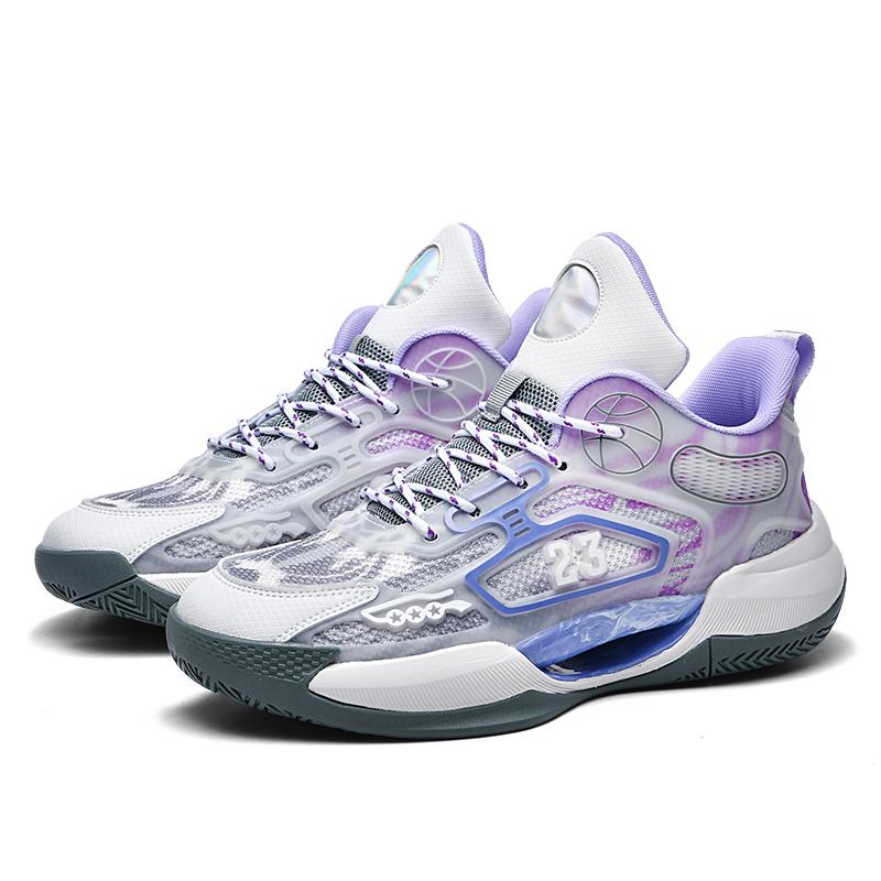 Neue im Dunkeln leuchtende, atmungsaktive Basketballschuhe mit Netzoberfläche für Herren, tatsächliche Kampfsport-Laufschuhe für Studenten mit Gummisohle