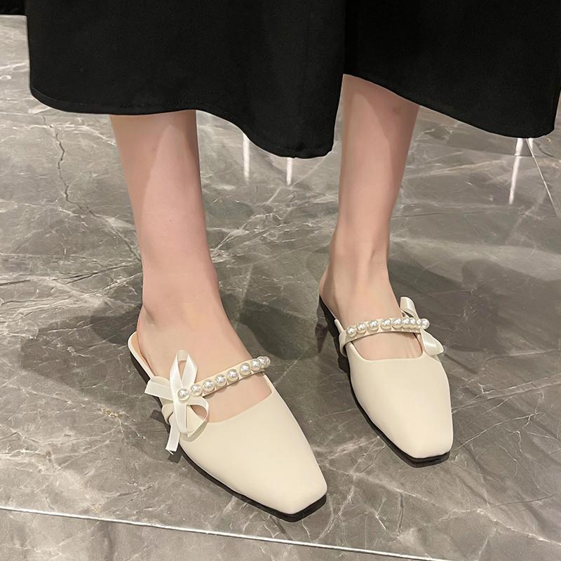 Fashion 2025 New Summer Pearl Elegant Casual Sandals and Slippers Fashionable Comfortable Shoes