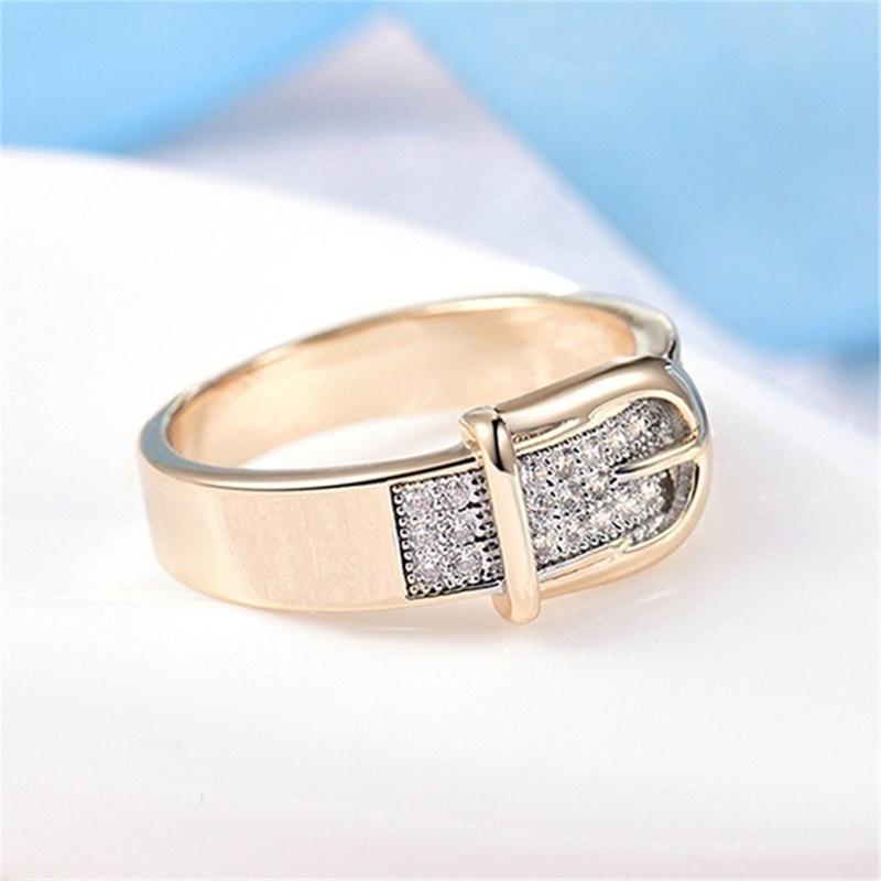 SODROV Gold Color Belt Shape Ring