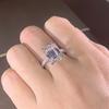 CopperLuxury Fashion Square Cubic Zirconia Rings for Women Crystal Brilliant Wedding Bands Female Ring Jewelry