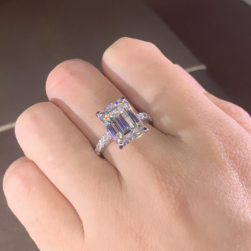 CopperLuxury Fashion Square Cubic Zirconia Rings for Women Crystal Brilliant Wedding Bands Female Ring Jewelry