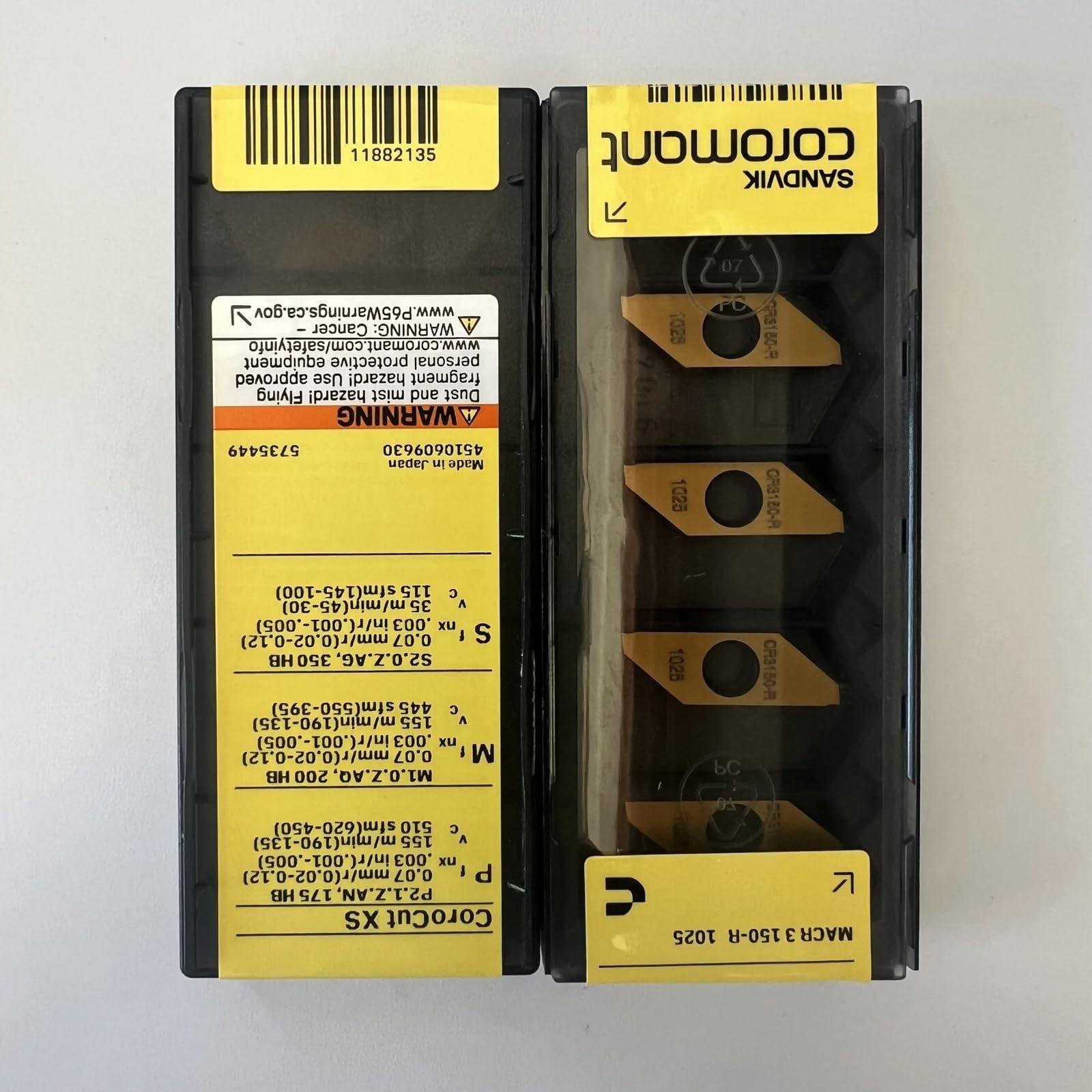 

Original Sandvik / MACR3150-R 1025 CNC lathe carbide blade tool 10 Pcs