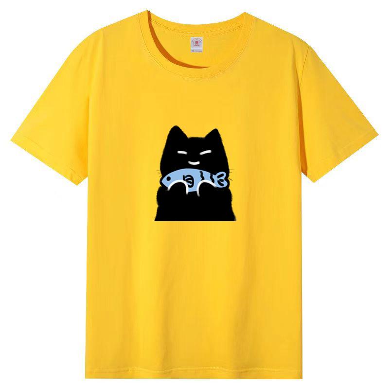 Dámské léto Populární tričko s krátkým rukávem Bavlna Prodyšné Volný top Potištěné tričko Ležérní