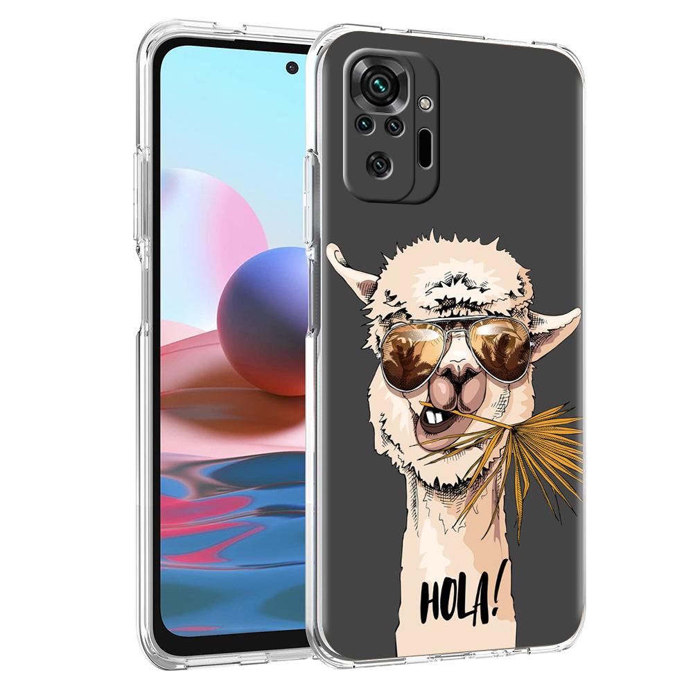 Transparent Phone Case for Redmi 13C 12C 10C Note 13 12 11 11T K40 Gaming Plus Pro 4G 5G Soft TPU Cover Shell Cute Alpaca Donkey