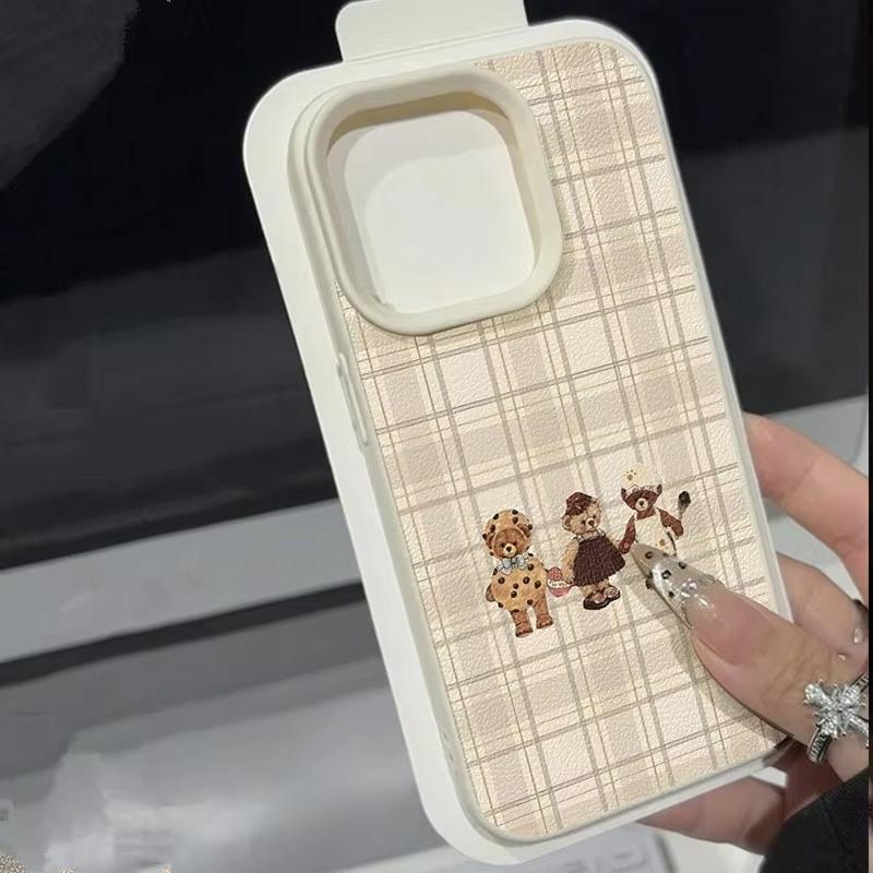 Three Bears Cartoon Phone Case For iPhone 11 12 13 14 15 16 17 Pro Max XS X XR 16E 17E Plus 17 Air Cute Shockproof Soft Cover