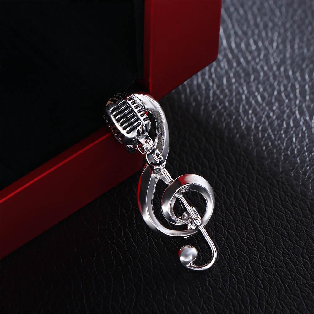 Lapel Brooch Singer Party Lapel Pin Music Note Brooch Microphone Brooches Enamel Pin Brooches Pin