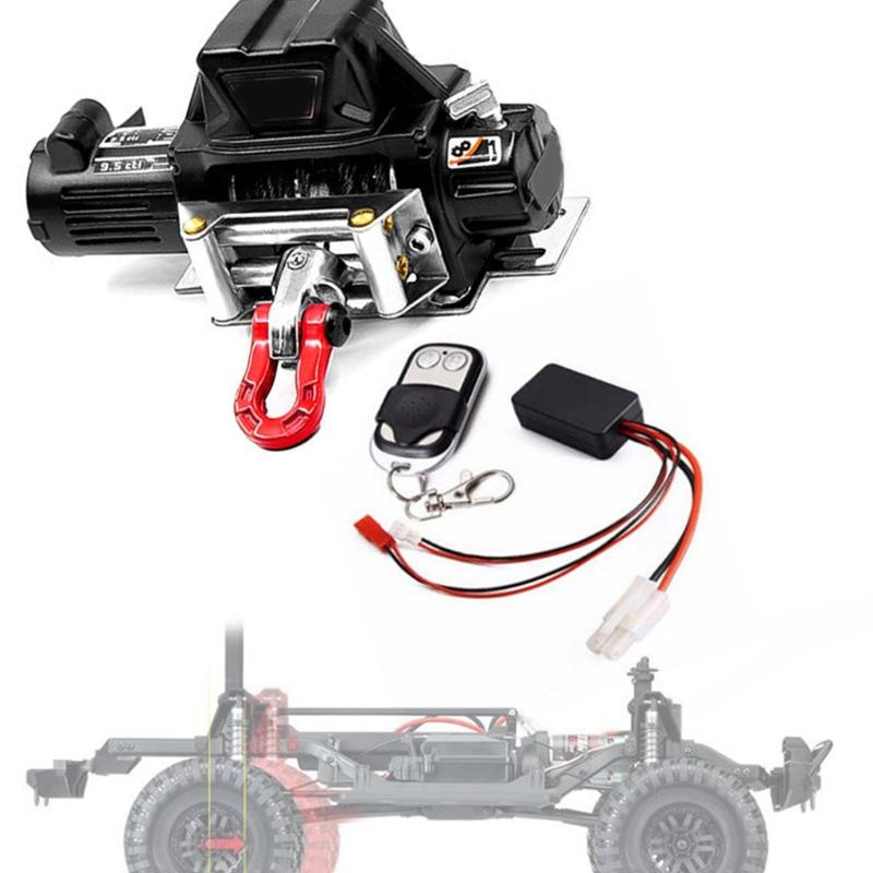 RC Model Alloy Car Electric Winch Parts for Car Toy 1/10 Accessories with Steel Cable for Model Car Accessories