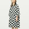 Vans Black And White Checkerboard Polo Style Three Quarter Sleeve Dress Women Dresses VN0A5F22P2T