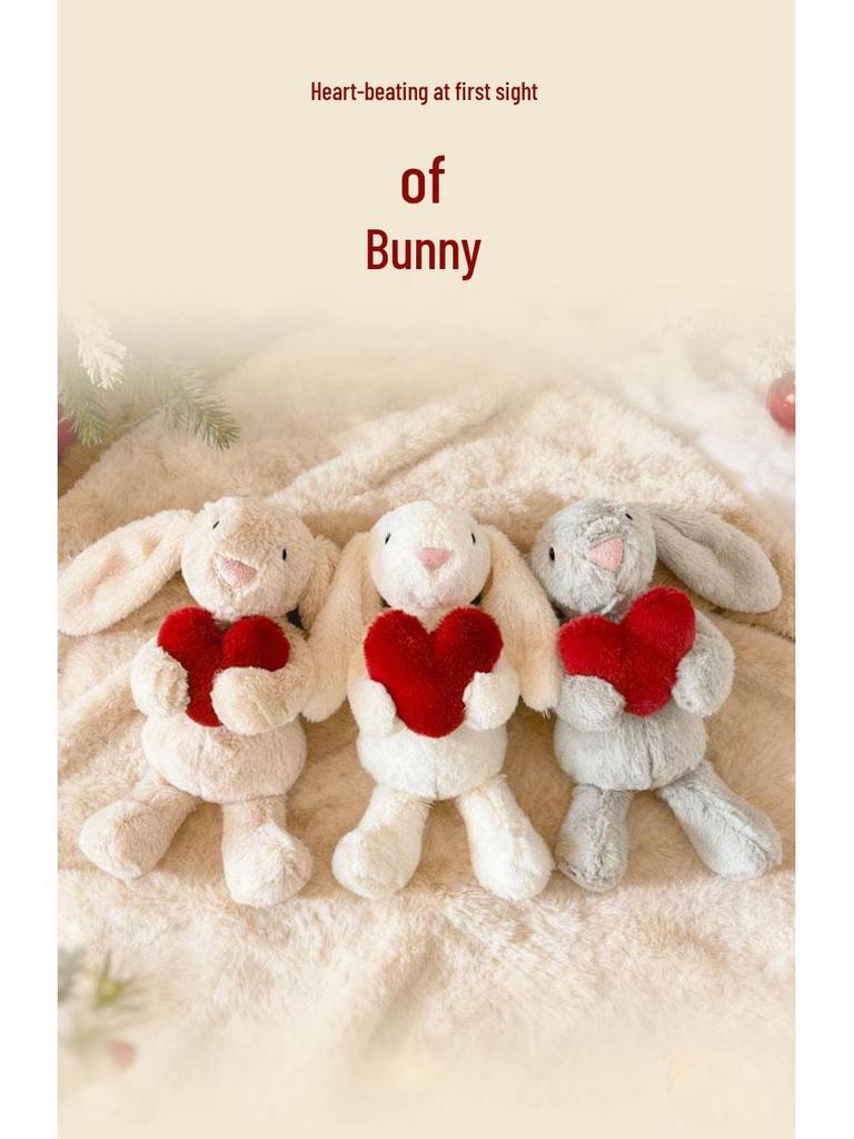 Floral Lop-Eared Bunny Plush Toy - Heart Hug Companion Doll for Kids