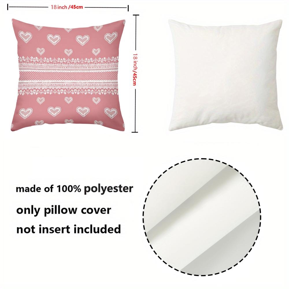 Valentine'S Day Pink Heart Throw Pillow Covers Pattern Cushion Cover Suitable For Sofa Bedroom Car Pillow Cover