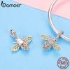 BAMOER originální přívěsek proti hmyzu 925 mincovní stříbro Butterfly Bee Charm Fit náramek Originální design značky