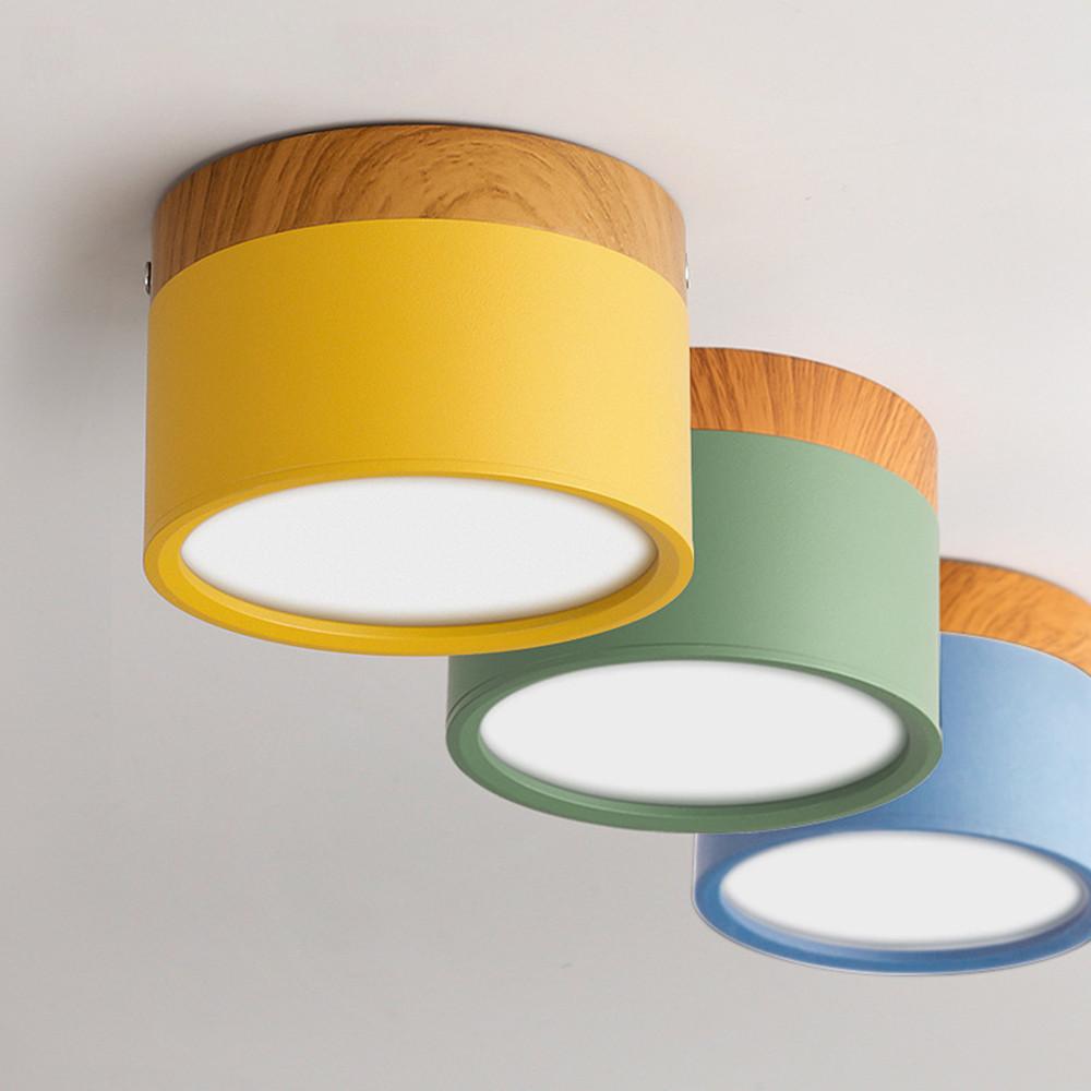 LED stropní svítidla 5W 7W 10W 12W 15W Macaroon Stropní Nordic Wood Grain Přisazená bodová světla Vnitřní lobby Obývací pokoj Ložnice