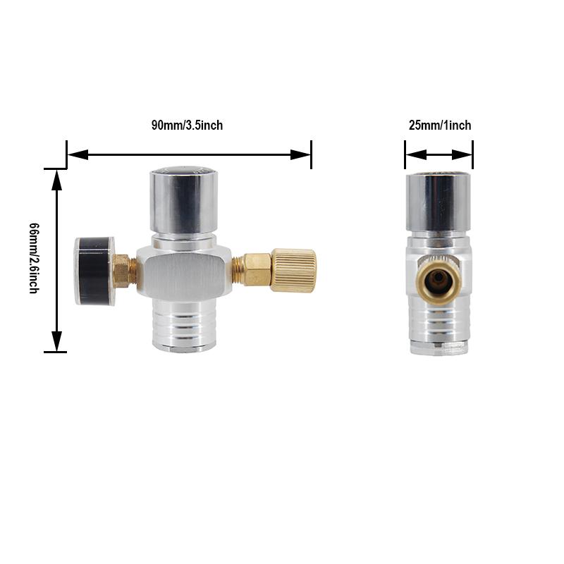 CO2 Mini Gas Regulator CO2 Charger 0-60 PSI Keg Charger Beer Kegerator Portable Mini Barrel Regulator