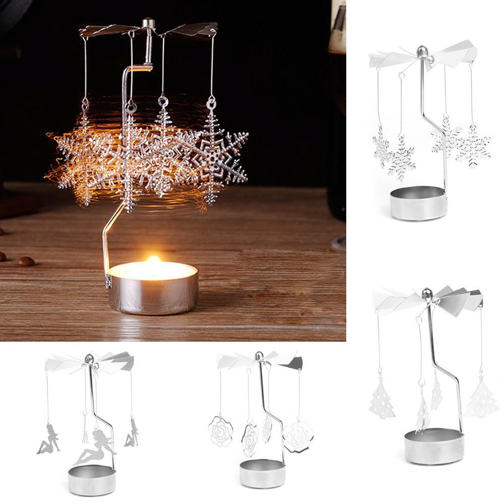 Buy Arie7s 4 Spinning Rotary Metal Carousel Tea Light Candle Holder ...