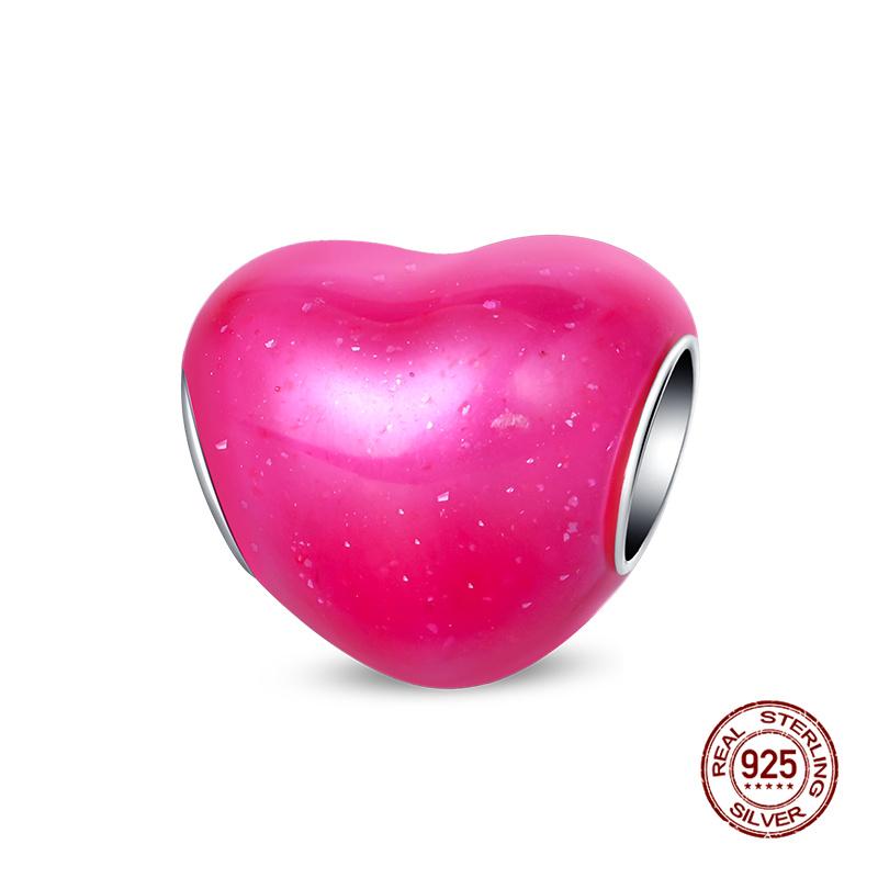 Original Charmscopper Colorful Heart Charms Beads Fit 3Mm Original Bracelet Necklace Womens Diy Fine Jewelry Gift