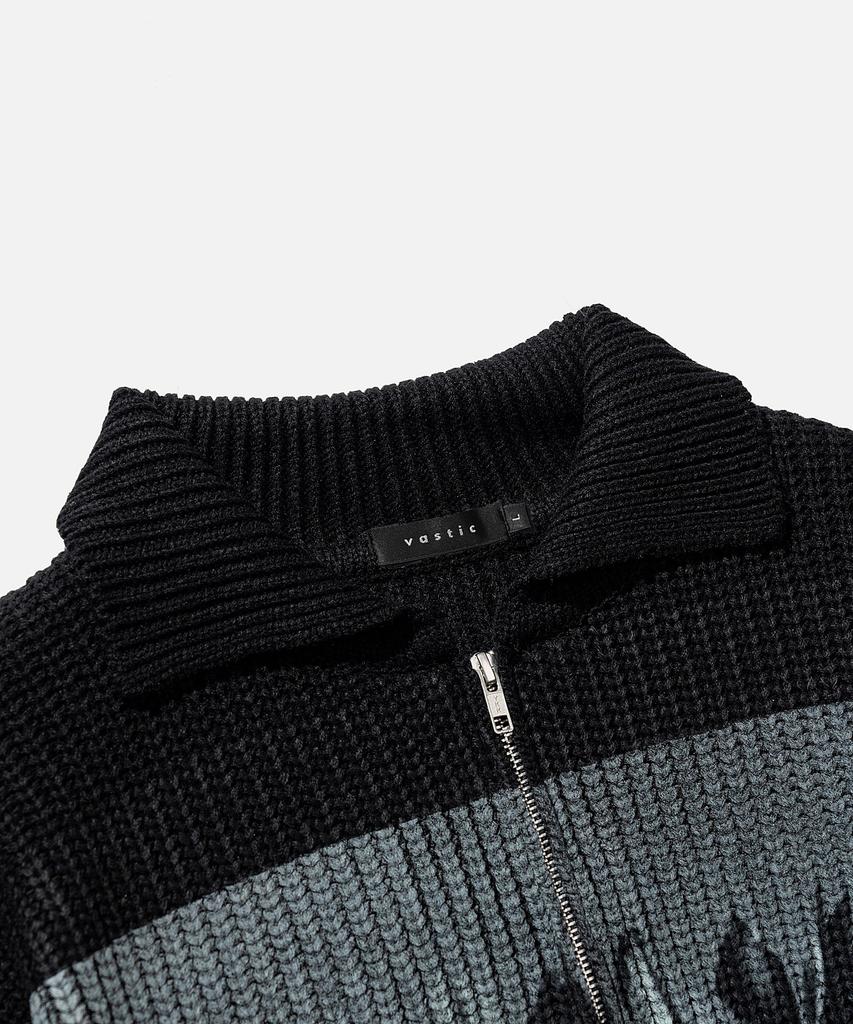 VASTIC Digital Print Half Zip Knit_Black