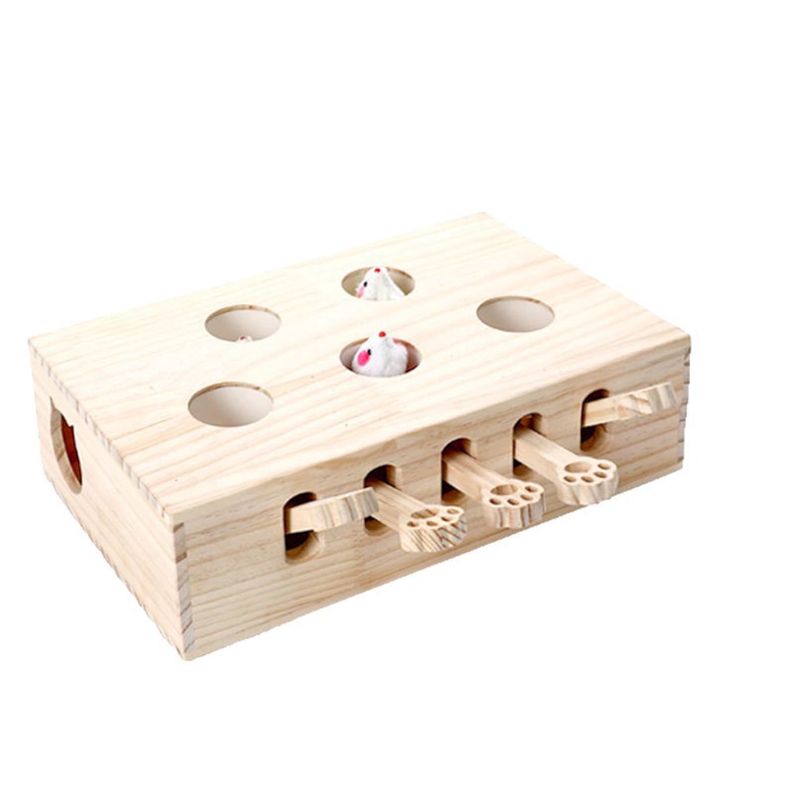 

Wooden Whack-a-mole Toy, Interactive Toy, -up Toy, Perfect For Bored Indoor Adult Cats & The Ideal Gift For Your (5 Holes ) One Size