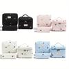 3pcs Sets Cute Bow Flower Quilted Makeup Bag Women Cosmetic Organizer Female Handbag Portable Toiletry Case For Travel