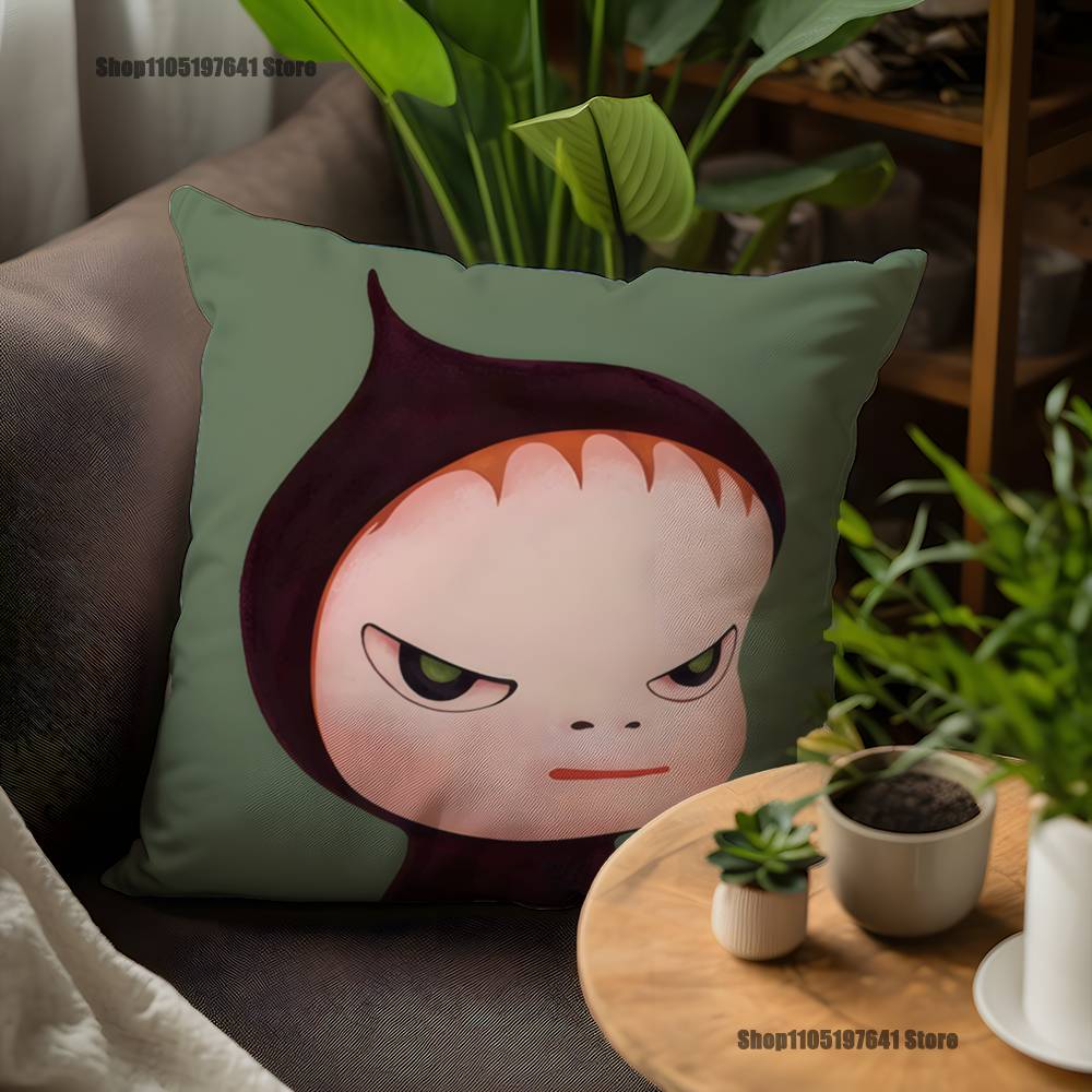 Y-Yoshitomo-ES Nara Pillow Case For Sofa Decor Car Office Room Printing Cushion Cover Decorations and Protector
