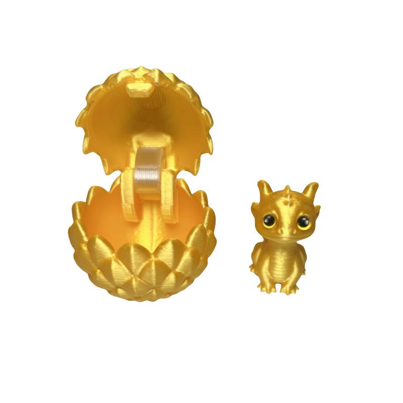 New 3D Printing Flip Cover Cute Little Dragon+Dragon Egg Set Simulation Dragon Egg Toy Model Desktop Ornament Kids Birthday Gift
