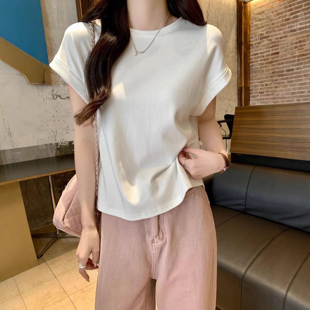 Camiseta de manga corta para mujer Delante de los hombros y Camiseta de manga corta para mujer En verano Diseño Nicho Camiseta para Chaleco Top de manga mariposa