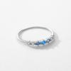 Modian 925 Silver Basic Stackable Fashion Thin Finger Ring Charm Blue Zirconia Crystal Rings For Women Fine Jewelry
