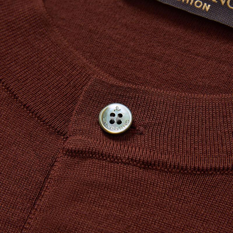 Lang Deng Men's Pure Wool Round Neck Knit Sweater
