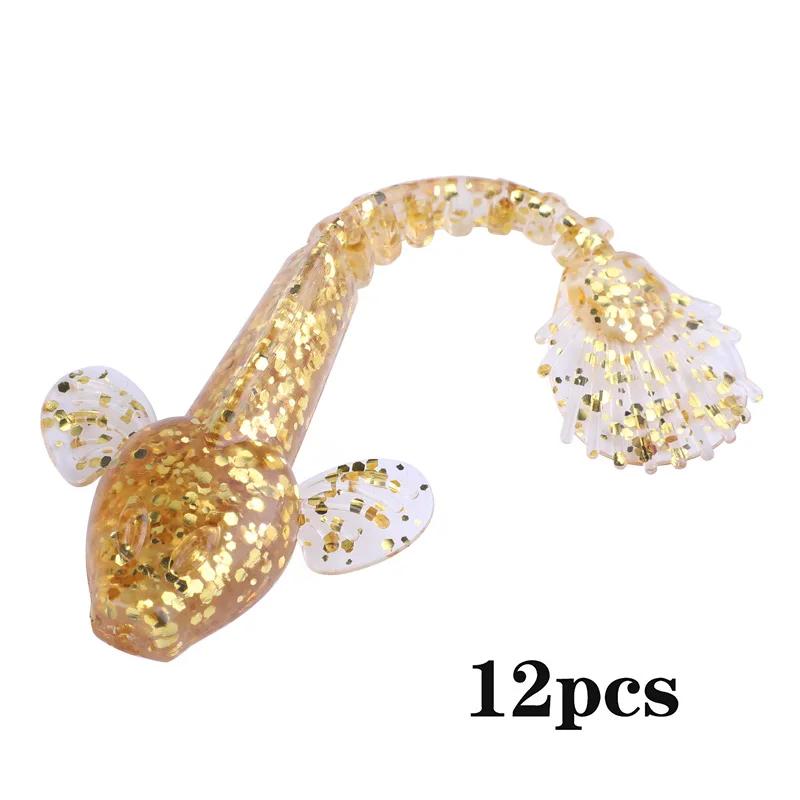 Soft Lure 4.5g 3.5in 90mm 12PCS/Lot Fishing Swimbait Lure Set Tail Worm Saltwater/Freshwater Fishing Baits