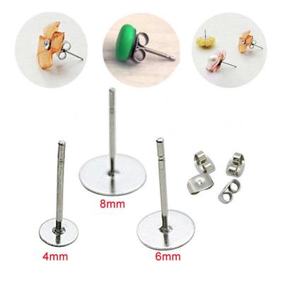 100PCS Flat Head Earrings Accessory Handmade Earrings DIY Practical Convenient Flat Bottom Earring Needle