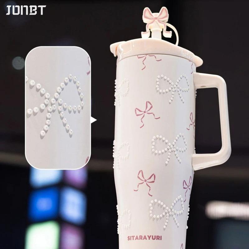 40oz Thermal Water Bottle With Handle and Straw Drinkware Hot Cold Stainless Steel Thermos Portable Car Coffee Cups Thermal Mugs