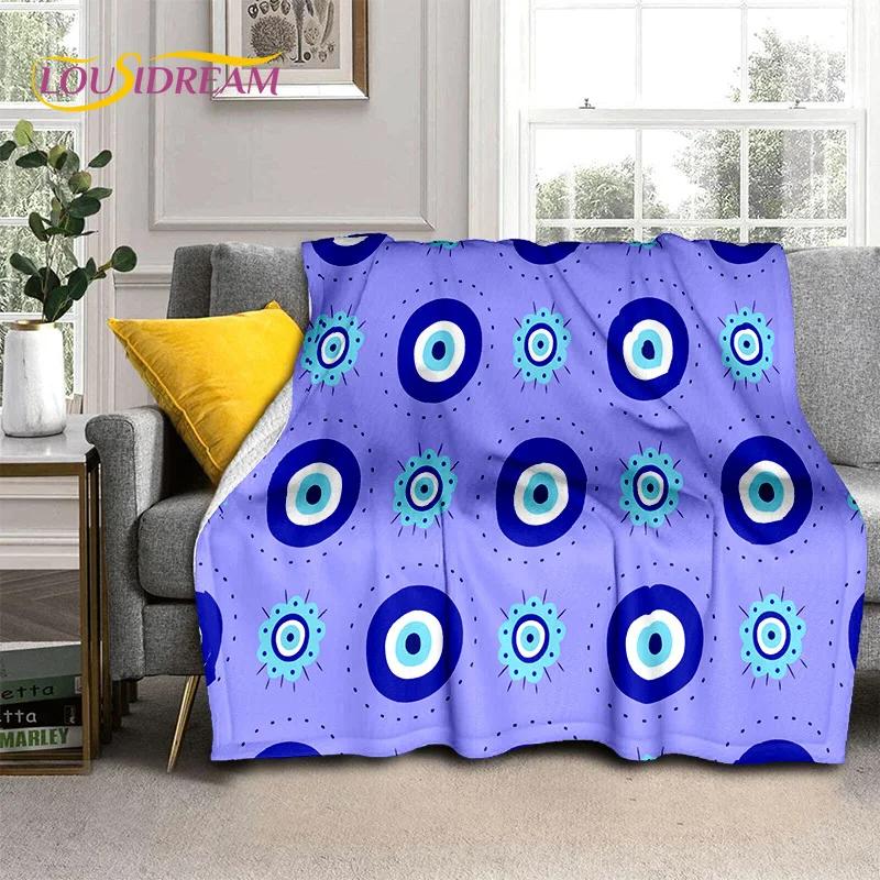 Evil Eye Turkey Blue Nazar Eye of Horus Soft Flannel Blanket for Beds Bedroom Sofa Picnic,Throw Blanket for Outdoor Leisure Gift