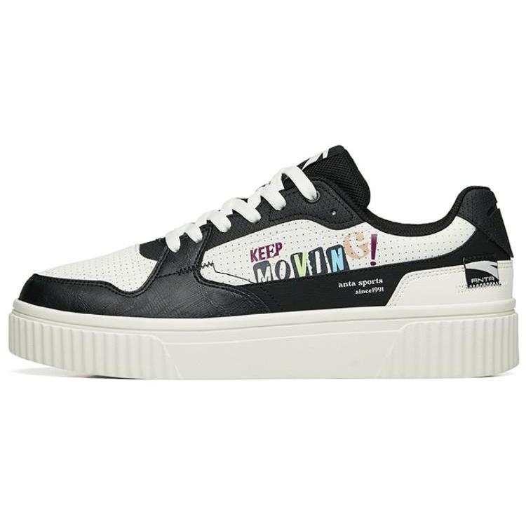 

Anta Leather Slip Resistant, Abrasion Resistant, Breathable Low top Skateboard Shoes Women s White Black 122238061-2 38