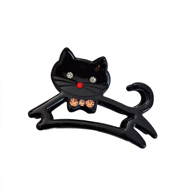 Charmante Haarspange mit Katzenmotiv aus Acetat, modisches Cartoon-Design für Damen