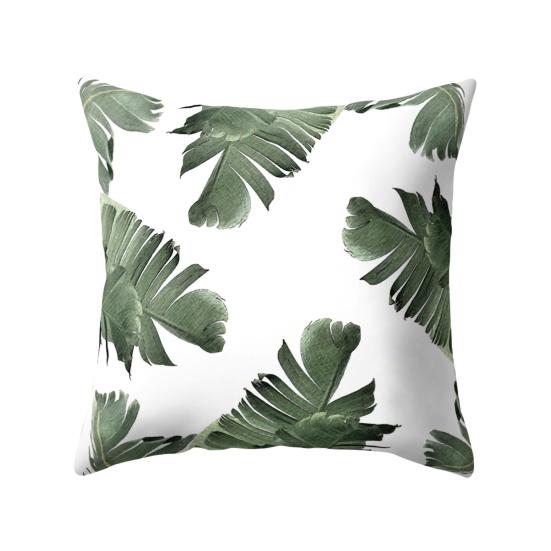 Husă de pernă decorativă modernă, cu imprimeu de frunze, pentru canapea de acasă, cu fermoar
