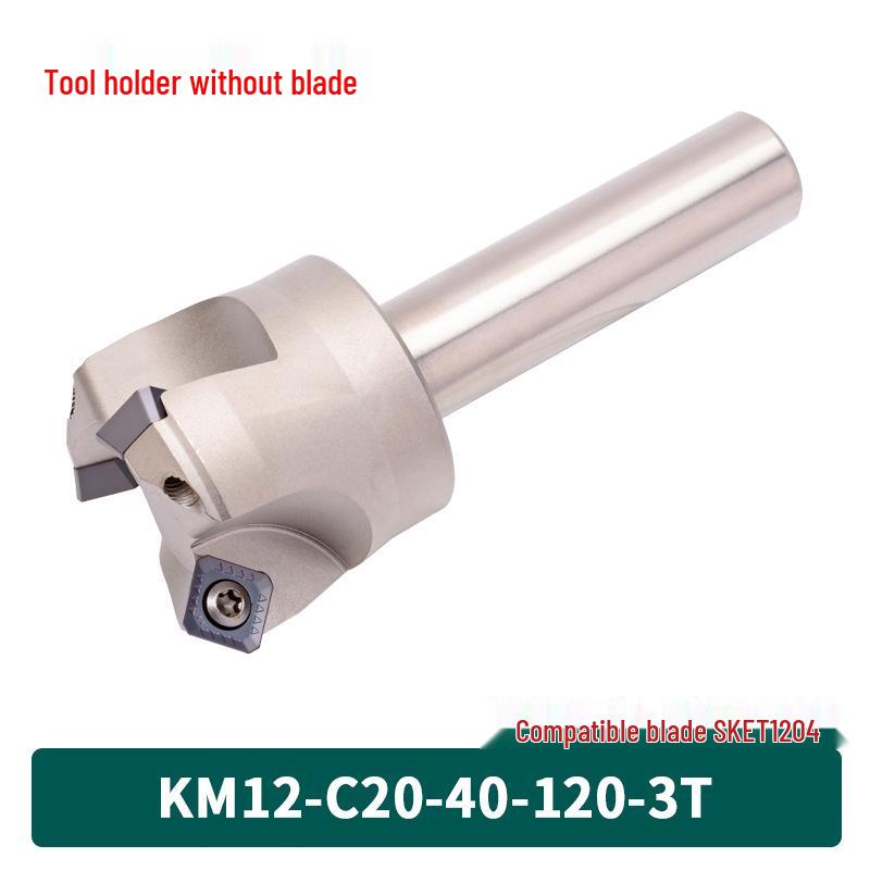 KM12 Right-Angle Milling Arbor with R0.8 Cutter Head, C20 Straight Shank, and C16 R5 Head for Turret Milling Machine