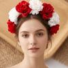 Vintage Floral Headband Romantic Bohemian Hair Accessories Colorful Artificial Flower Crown  Party