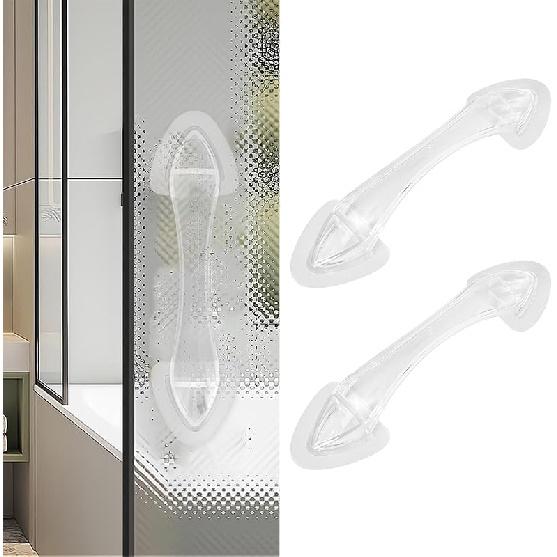 

Акриловые клейкие ручки: Самоклеящиеся ручки для раздвижных дверей, душевых дверей, шкафов и ящиков (2 штуки, прозрачные) 2 чистый