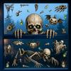 Halloween Stickers Skull Glass Stickers Halloween Party Supplies Horror Vibe Static Stickers