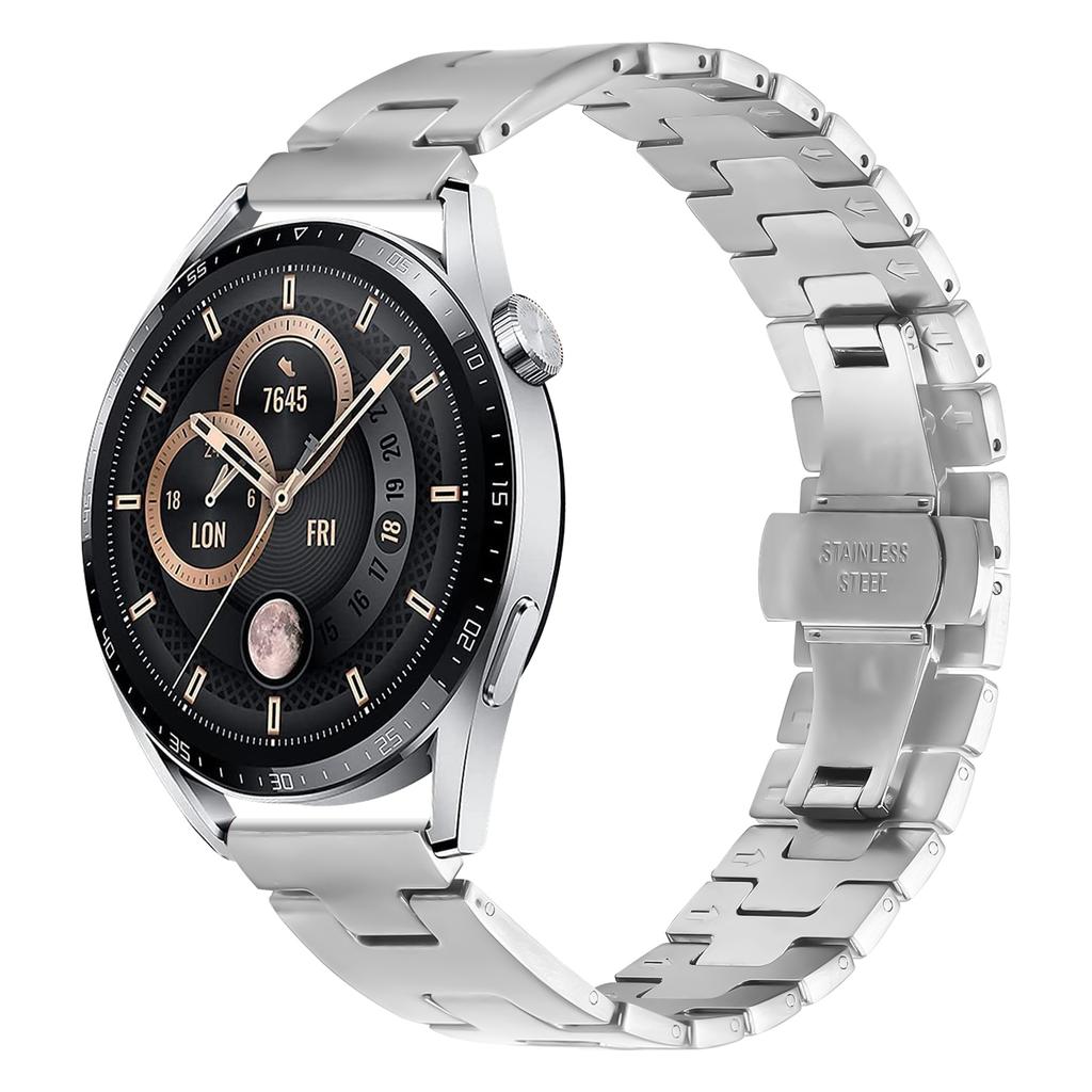 For Honor Watch Dream Replacement Strap H-Type Butterfly Clasp Stainless Steel Watch Band Silver