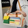 Sports Gym Bag Contrast Color Business Travel Bag Large Capacity Overnight Luggage Bag with Shoe Compartment for Outdoor Travel