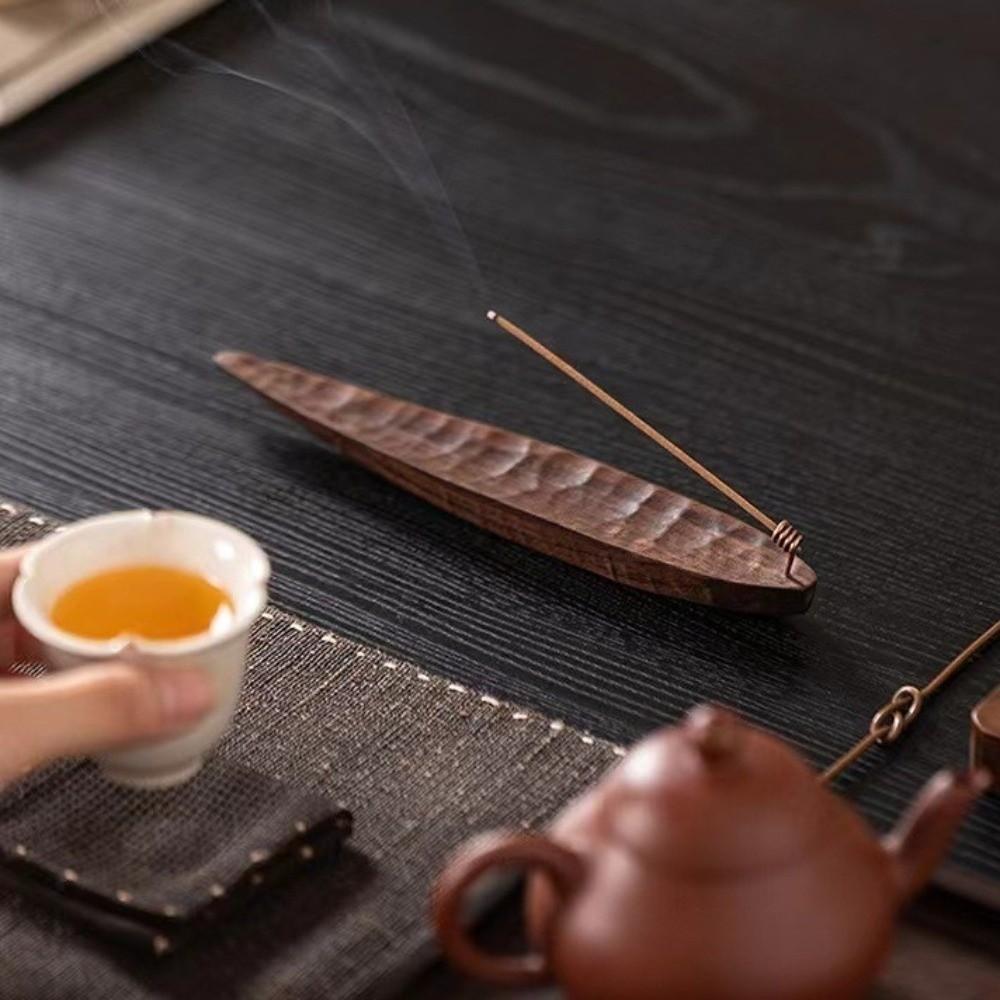 Wooden Boat Incense Holder Bamboo Raft Design Carved Incense Holder  Yoga