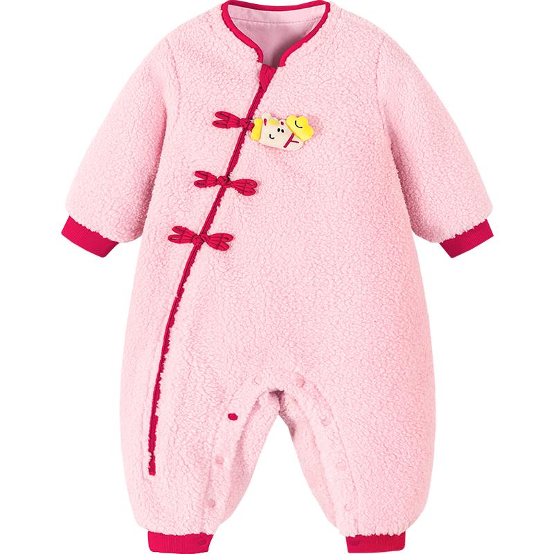 Minibala Baby Warm Plush Chinese Style Romper 80