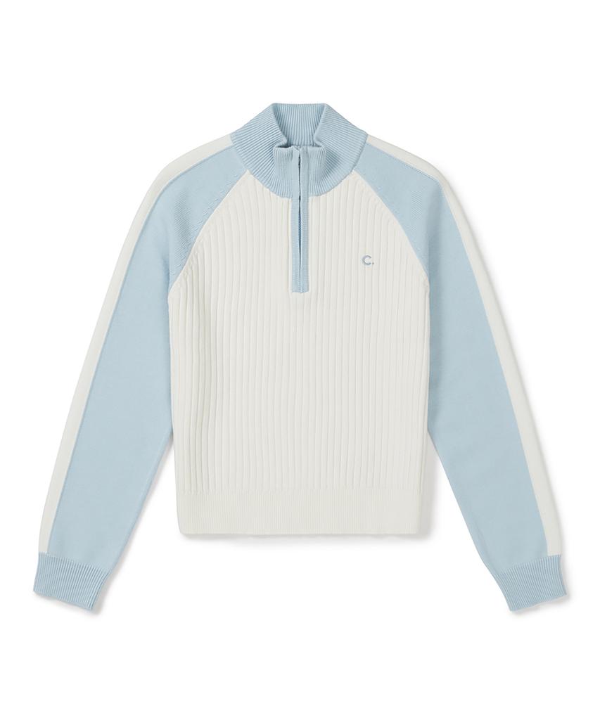 CLOVE [26Ss Clove] Sporty Half-Zip Knit (Sky Blue)