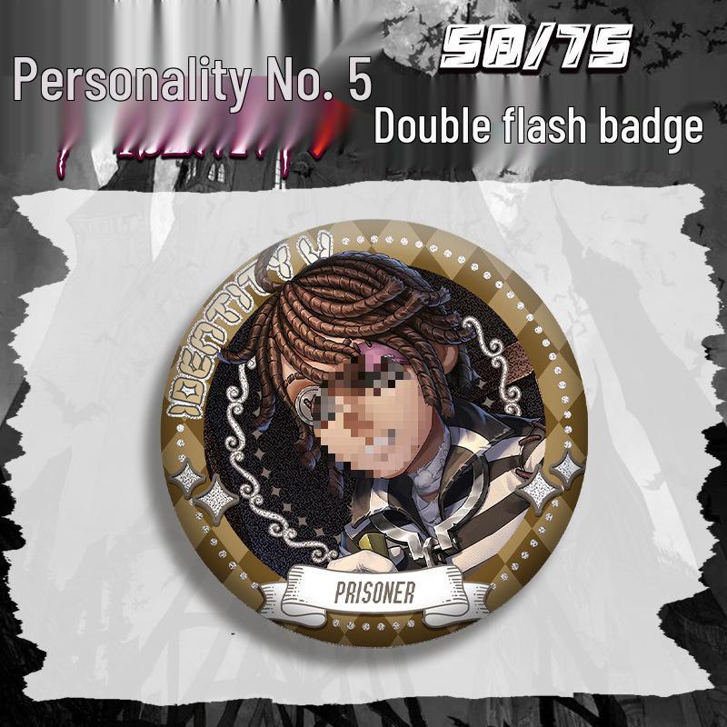 Identity V Little Girl Anime Badge with Silver Glitter Guts Joseph Pendant
