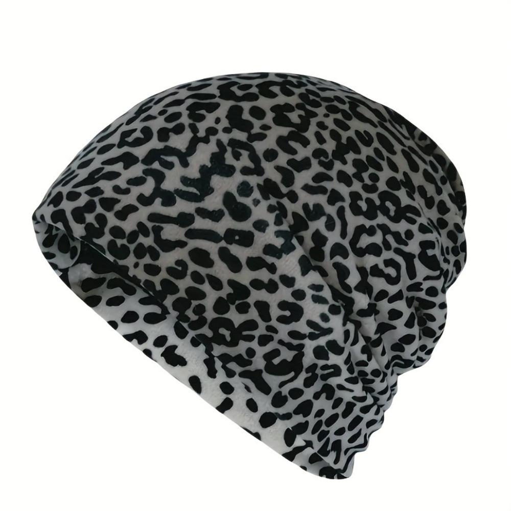 Contrasting Colors Pullover Hat Plaid Print Keep Warm Women's Pile Hat  Autumn and Winter