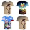 Lebhaftes Toy Story 4 Unisex 3D-Druck Freizeit-T-Shirt für bequeme Sommerkleidung
