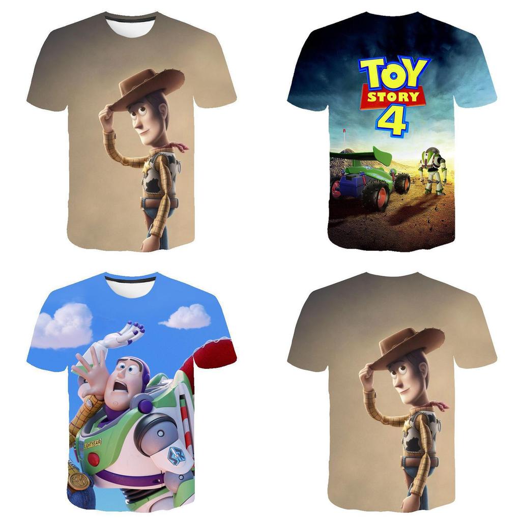 Lebhaftes Toy Story 4 Unisex 3D-Druck Freizeit-T-Shirt für bequeme Sommerkleidung
