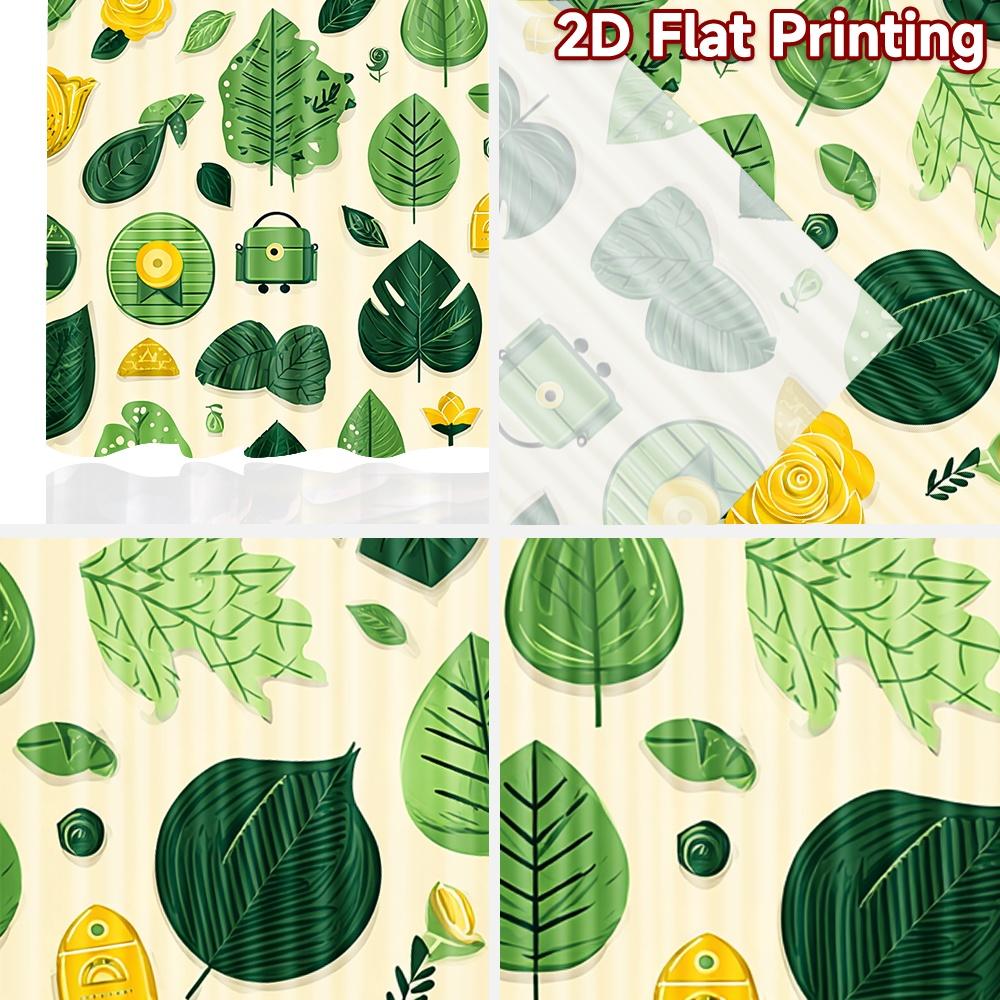 2D FLAT PRINTING 2pcs Curtains (Without Rod) Floral Greenery Design (2) Saint Patrick is Day Festival Creative Curtains Machine